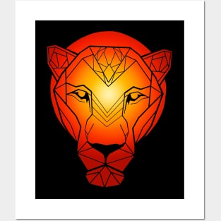 Geometric Lion Posters and Art